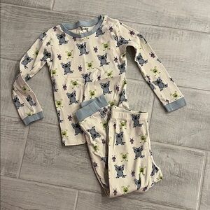 Charming Kids Pajama Set with Monsters Inc Print - Cream and Gray